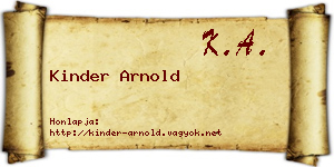 Kinder Arnold névjegykártya