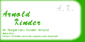 arnold kinder business card